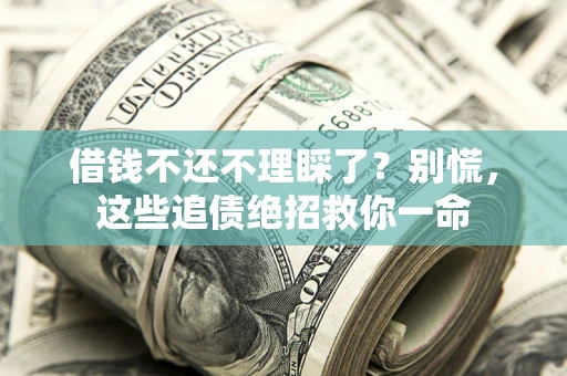 武汉借钱不还不理睬了？别慌，这些追债绝招救你一命